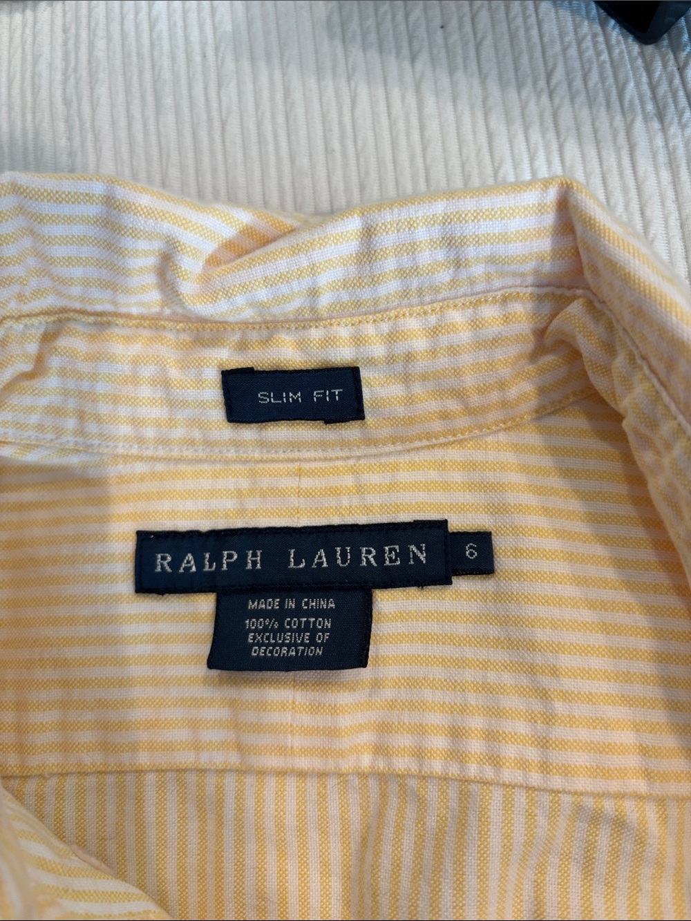 Polo by Ralph Lauren Cream and Yellow Striped Button Up - Picture 2 of 5